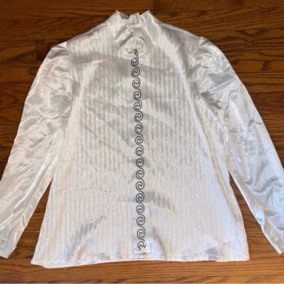 Vintage large bundle• lot of 10•Ladies silky long sleeved Secretary blouse Tops - Picture 8 of 13